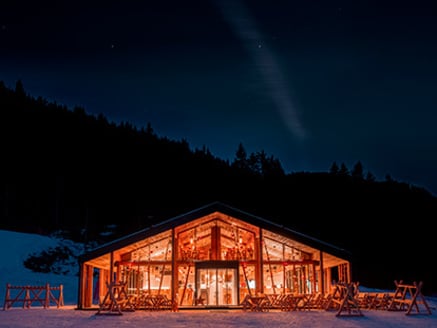 The “Zin Fux” ski hut in Sexten