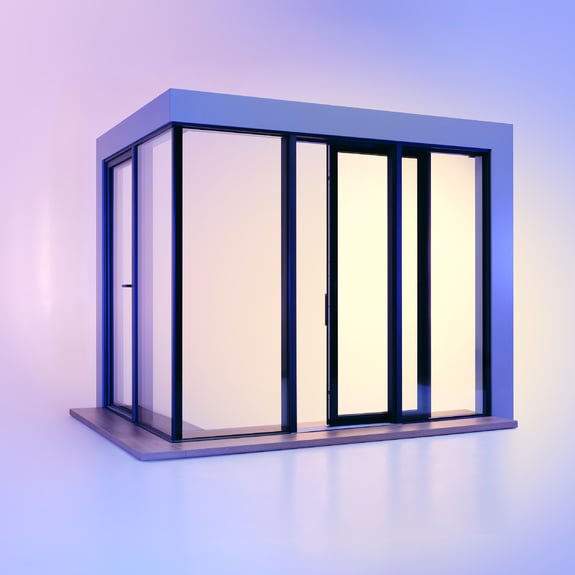 Glass walls for generous glass surfaces.