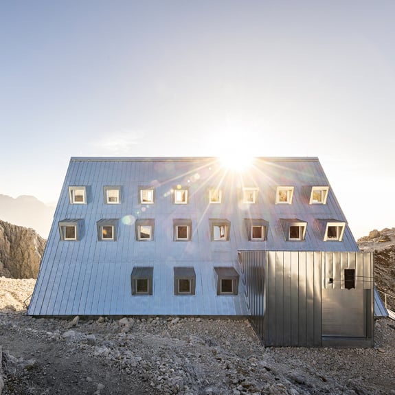 Santnerpass hut in South Tyrol.