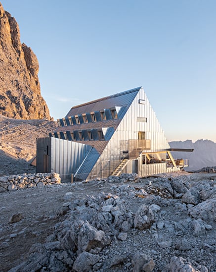 Santnerpass hut in South Tyrol