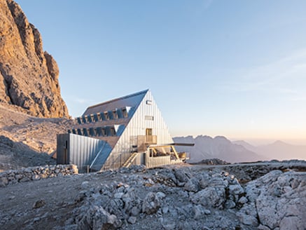 Santnerpass hut in South Tyrol