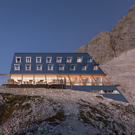 Santnerpass hut in South Tyrol