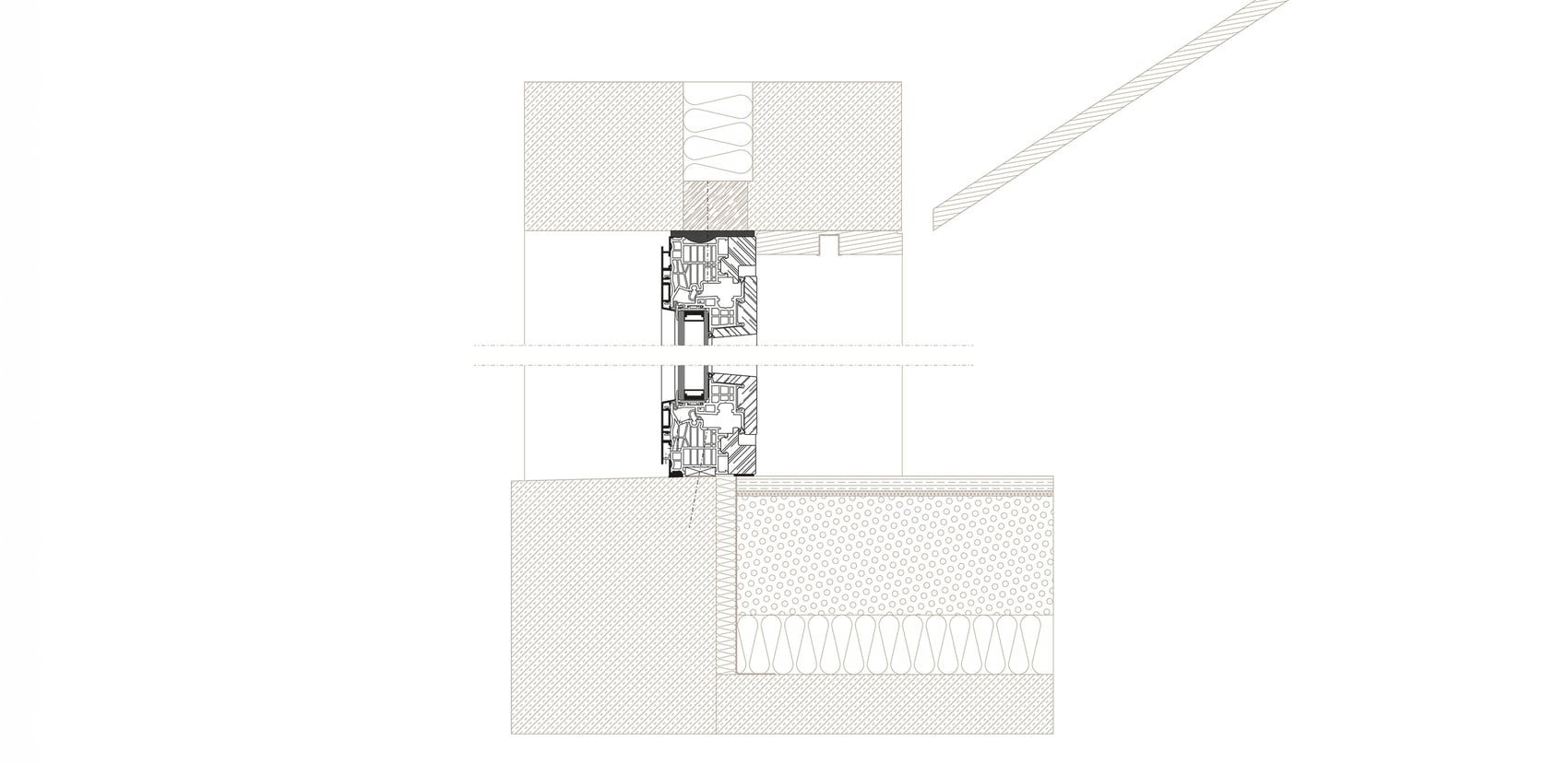 Geometrische Formen, kontrastierende Materialien.